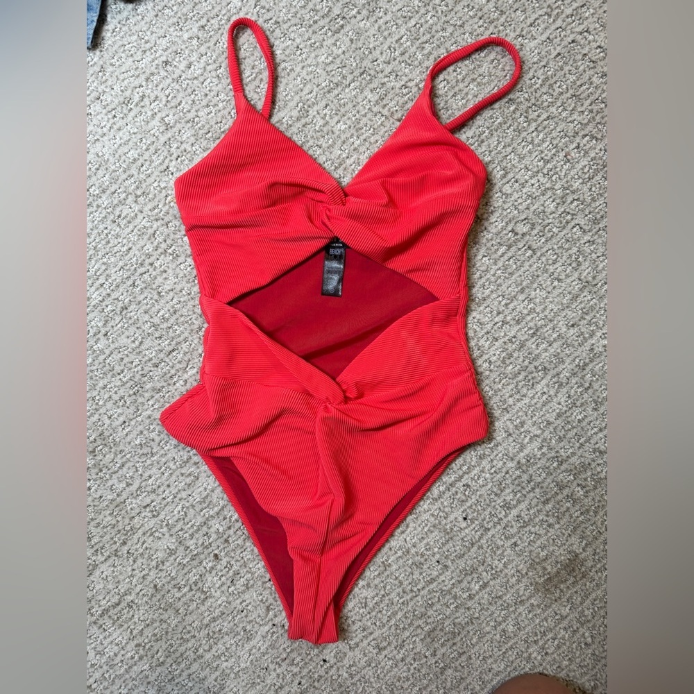 NWOT beach riot x free people aviva hibiscus peach xs ribbed - Picture 4 of 10